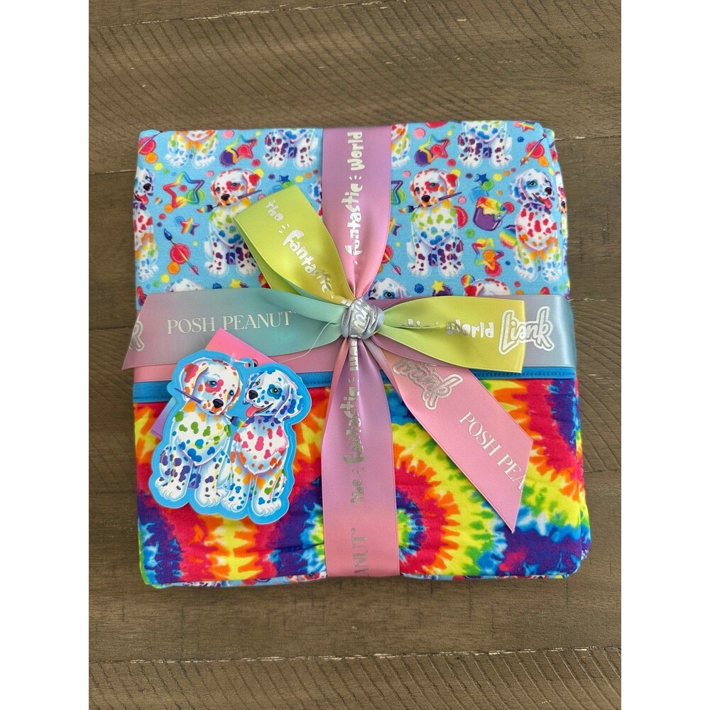 NWT Posh Peanut x Lisa Frank Spotty Dotty Tie Dye Luxette Patoo Blanket RARE